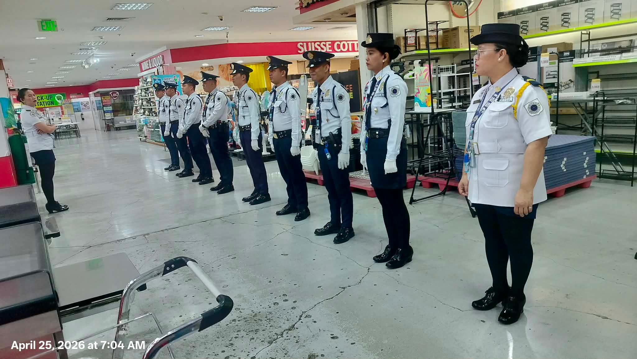 Security personnel formation on retail floor at Metro Gaisano
