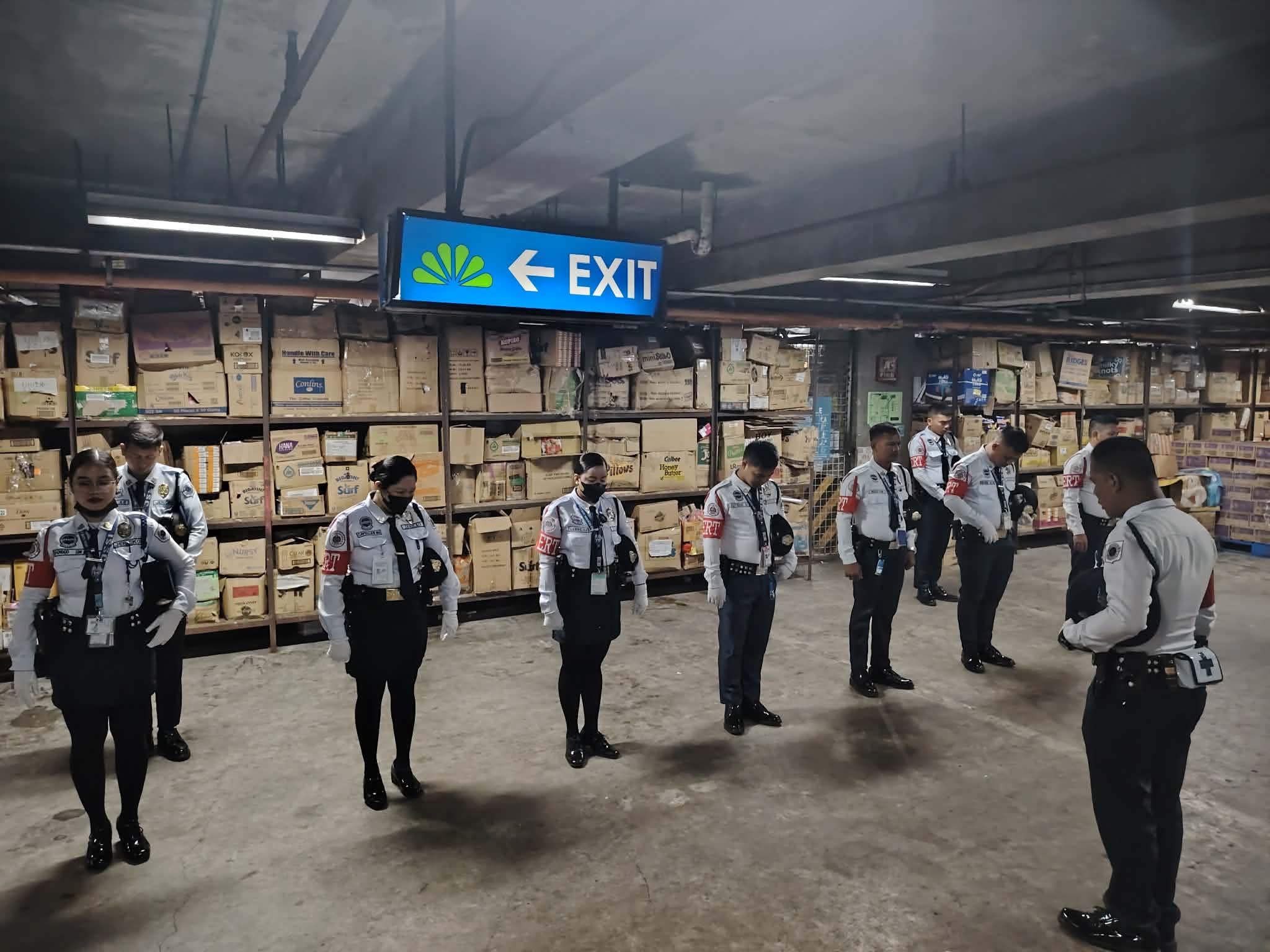 Nine-guard ERT team formation inside distribution warehouse